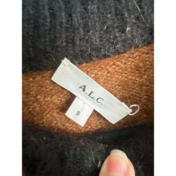 A.L.C Hayes Sweater Alpaca Blend Colorblock Cropped Sweater Size Small - Picture 3 of 6